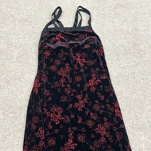 For al Black and red sparkly velvet dress Size 12